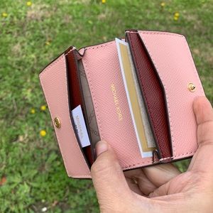 michael kors small crossgrain leather wallet